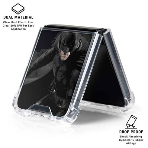 DC Comics Batman in Black Galaxy Z Flip6 Clear Case